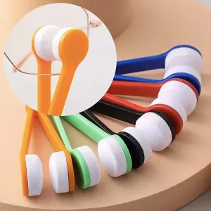 Kit de limpieza de gafas de sol con cepillo de microfibra