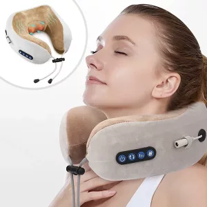 almohada de masaje cervical, almohada de masaje de viaje, masajeador cervical de espuma con memoria, masajeador cervical en forma de u