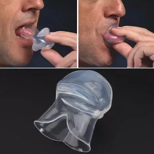 Retenedor lingual antirronquidos con funda de silicona
