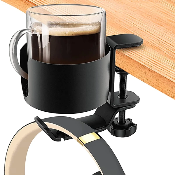portavasos para mesa, portavasos de escritorio, colgador de auriculares, colgador de auriculares de escritorio