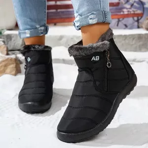 Botines de invierno de felpa suave para mujer