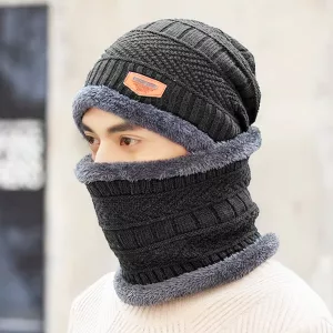 Conjunto de Gorro y Bufanda de Invierno para Hombre