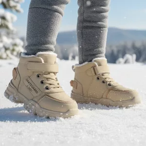 Botines térmicos de invierno para niños con forro cálido y suela gruesa