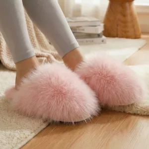 Pantuflas de invierno cálidas de felpa suaves para el hogar