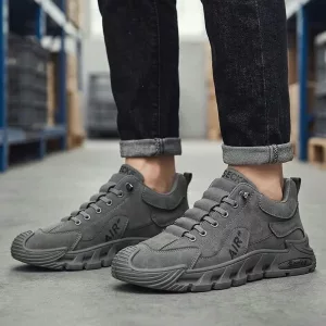 Zapatillas casuales para hombre con puntera protectora, duraderas y sin cordones