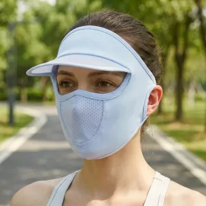 Mascarilla facial transpirable con visera y protección UV